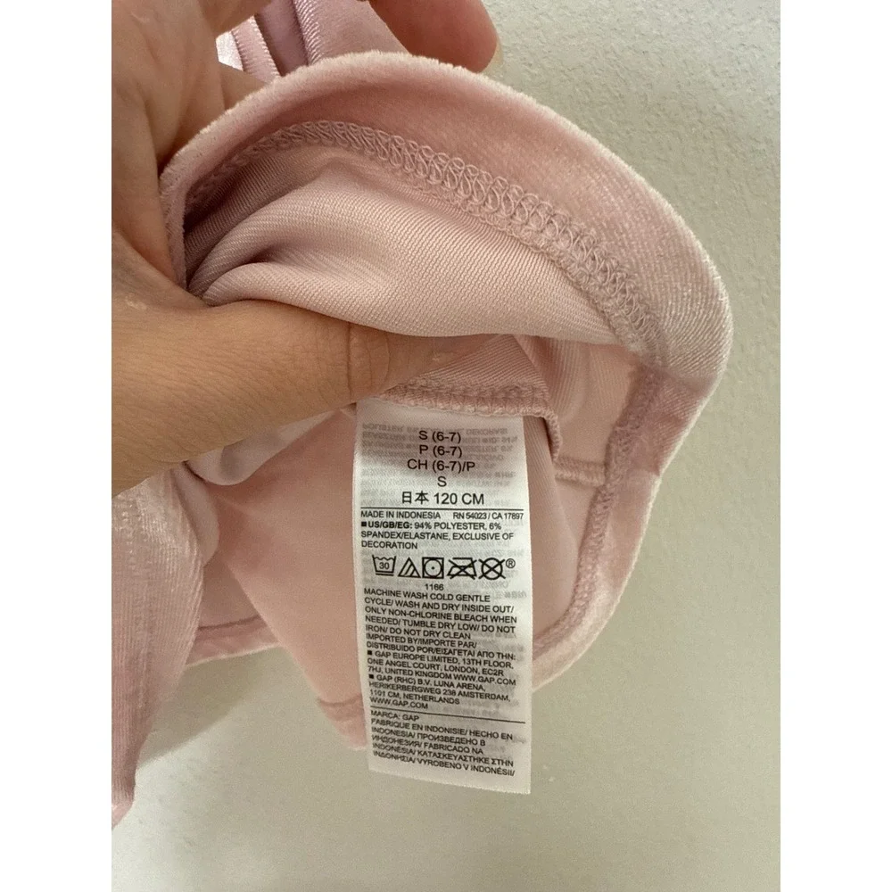 Gap Kids Light Pink Velvet Long Sleeve Dress Lace Trim Babydoll Y2K Feminine